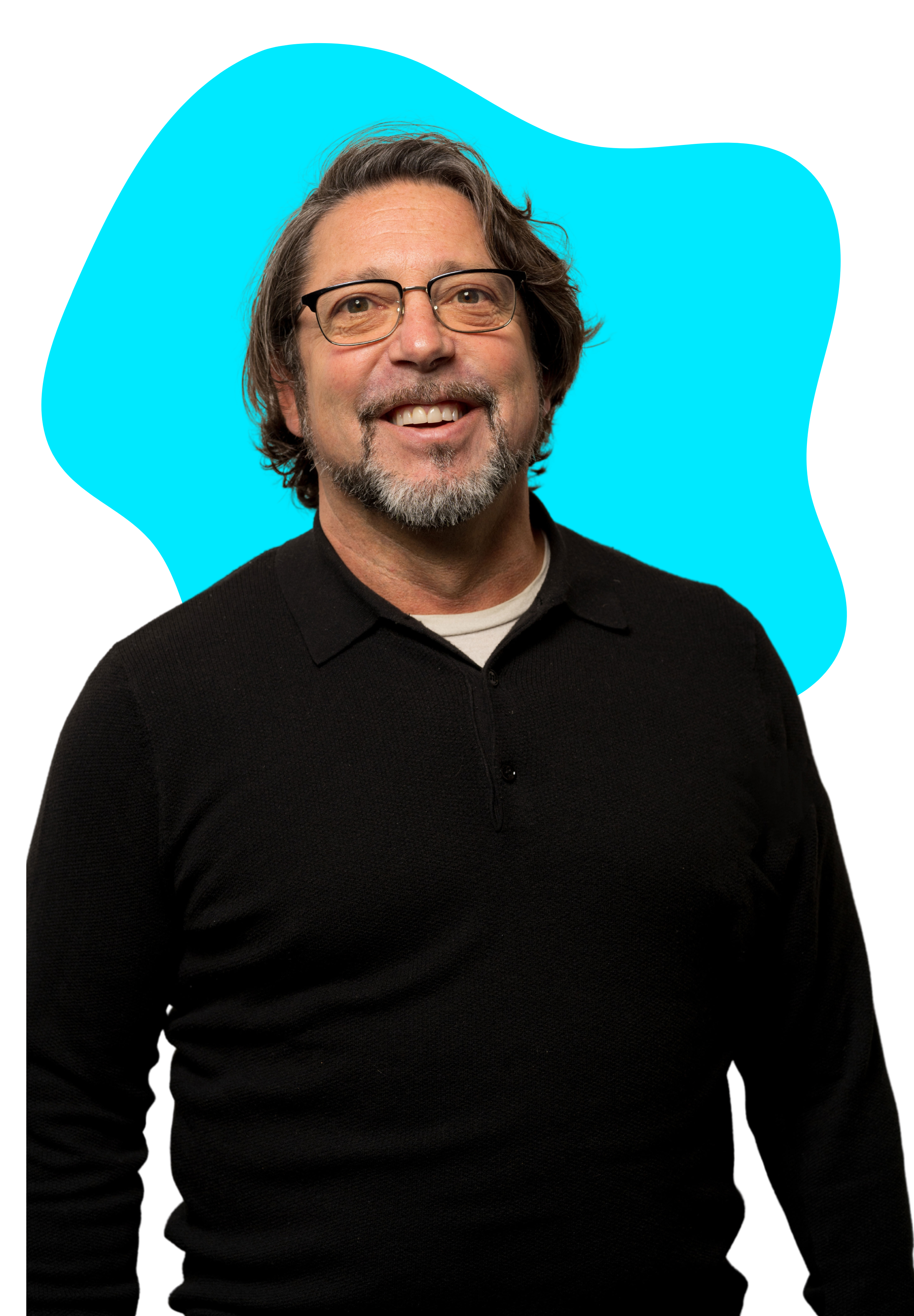 Tony Scott, Founder and CEO of Platinum Pro-Claim Restoration, smiling in front of a blue background shape